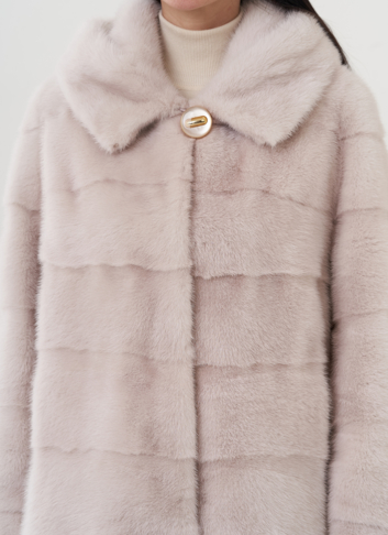 Шуба из норки с капюшоном 