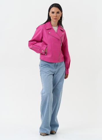 Куртка косуха из эко кожи розового цвета