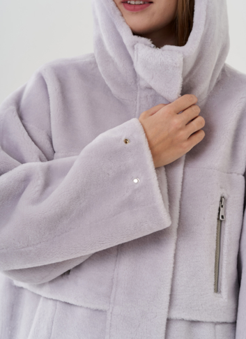 Полупальто женское с капюшоном