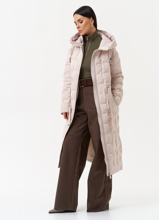 Женское утепленное пальто с капюшоном модель № 29942 универмаг малина