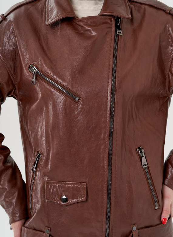 Куртка - косуха коричневого цвета