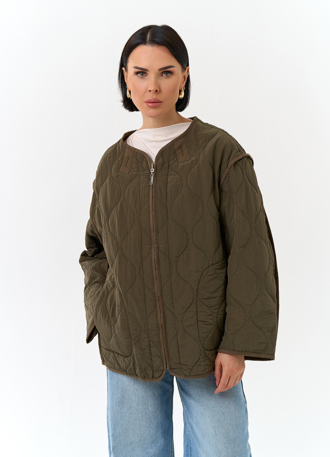 Женская двухсторонняя куртка модель № 32830 универмаг малина