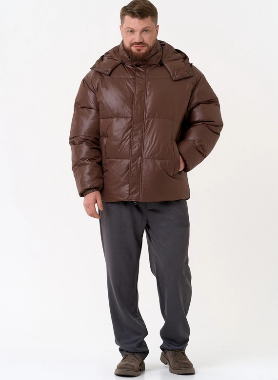 Мужской пуховик коричневого цвета