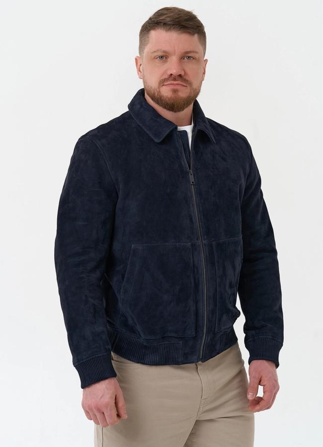 Мужская куртка бомбер из натуральной замши модель № 30065 универмаг малина