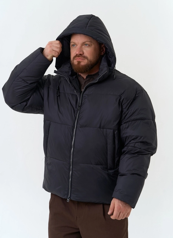 Мужской пуховик с капюшоном фото