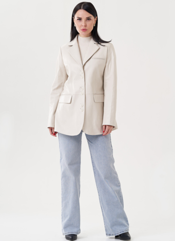 Женский пиджак из натуральной кожи 