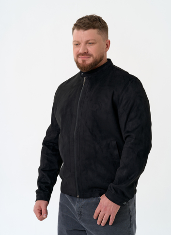 Мужская куртка из эко замши черного цвета