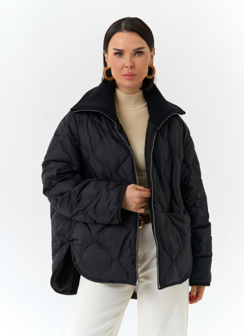 Женская двухсторонняя куртка с высоким воротником