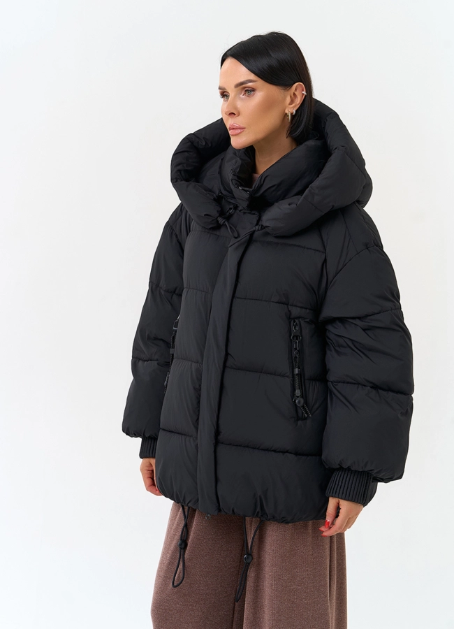 Женский пуховик с капюшоном модель № 34022 универмаг малина фото