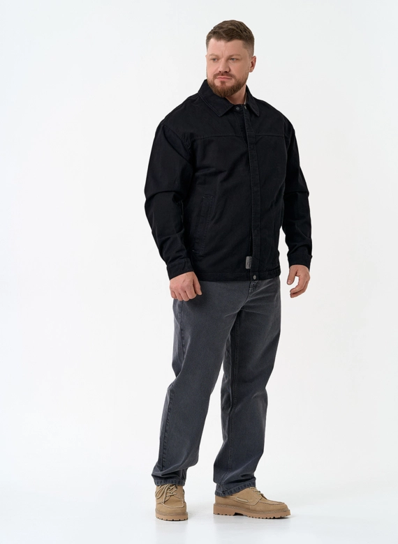 Мужская джинсовая куртка черного цвета