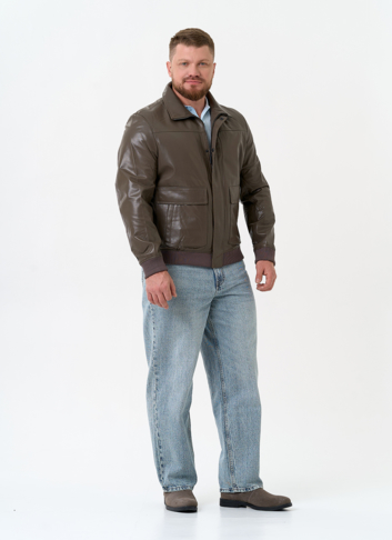 Мужская куртка бомбер из натуральной кожи