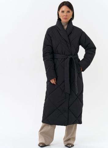 Женский пуховик с воротником шаль