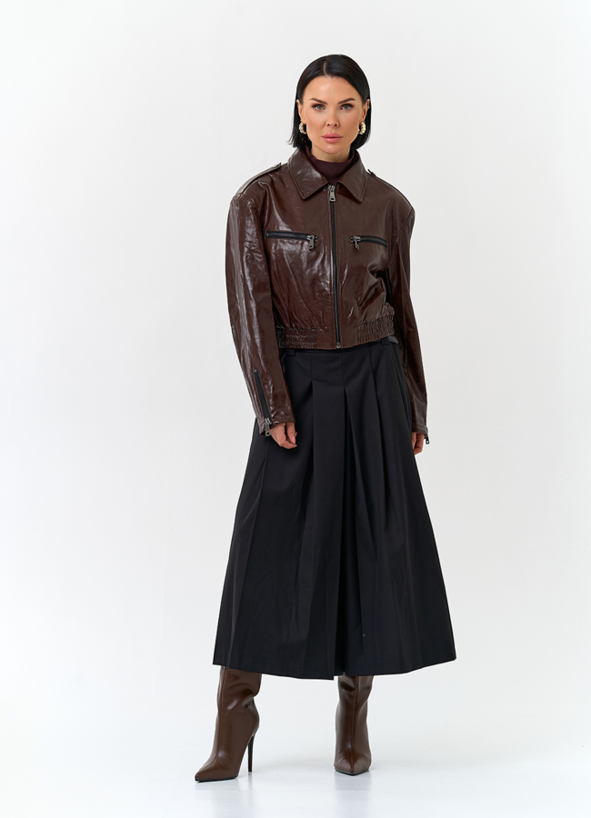 Короткая куртка из натуральной кожи модель № 32847 универмаг малина