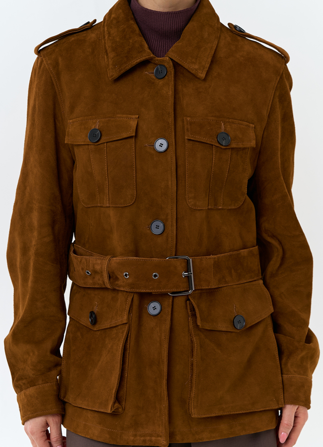 Куртка - сафари женская из натуральной замши модель № 29922 универмаг малина