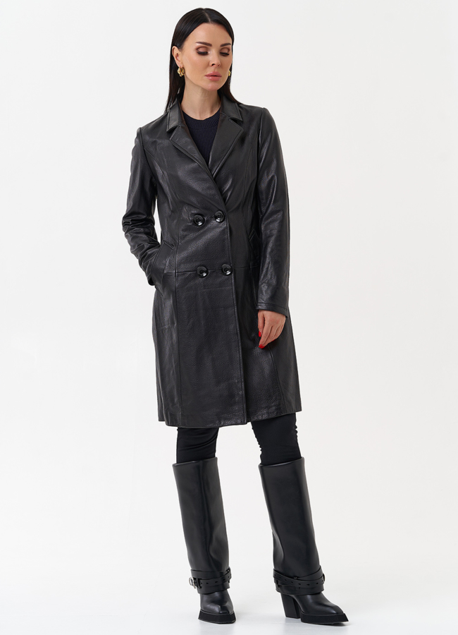 Плащ женский из натуральной кожи модель № 4449 в рассрочку