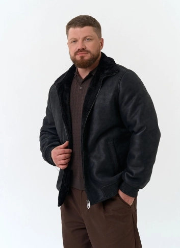 Мужская дубленка из эко замши фото