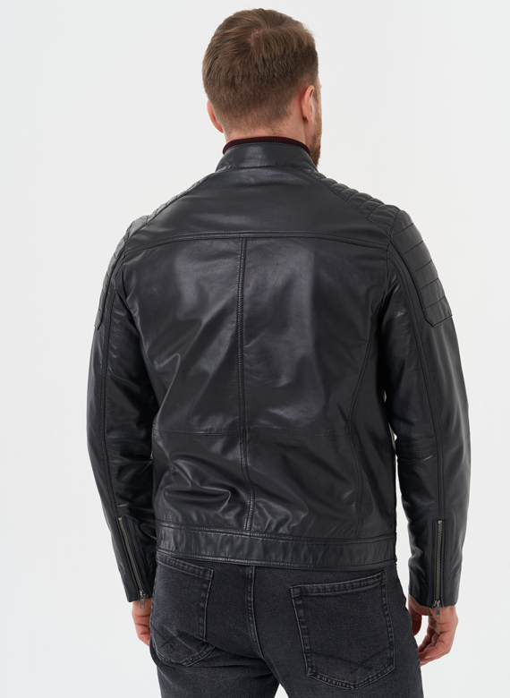 "Мото" куртка из натуральной кожи
