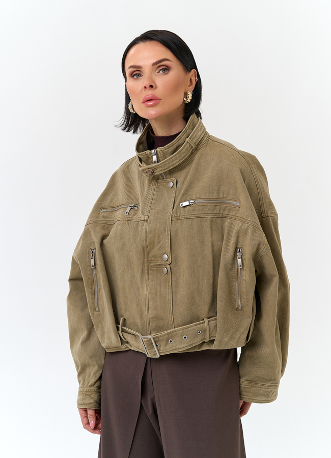 Женская короткая джинсовая куртка модель № 32826 универмаг малина