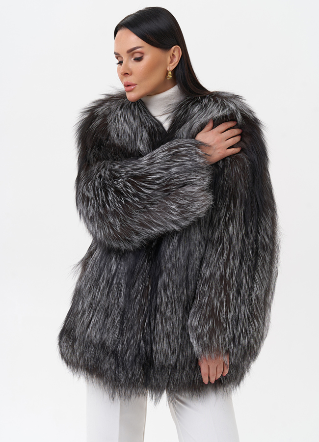 Куртка из чернобурой лисы модель № 29483 универмаг малина