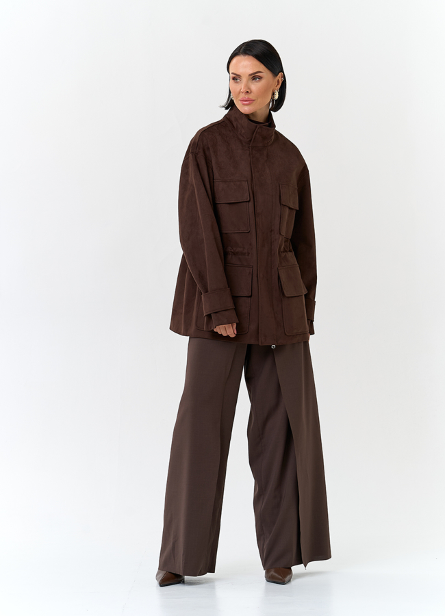 Женская куртка парка из эко замши  модель № 32735 в кредит