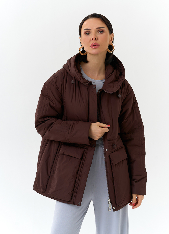 Женская куртка коричневого цвета модель № 32700 универмаг малина