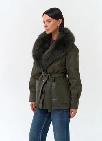 Женская куртка из эко замши фото