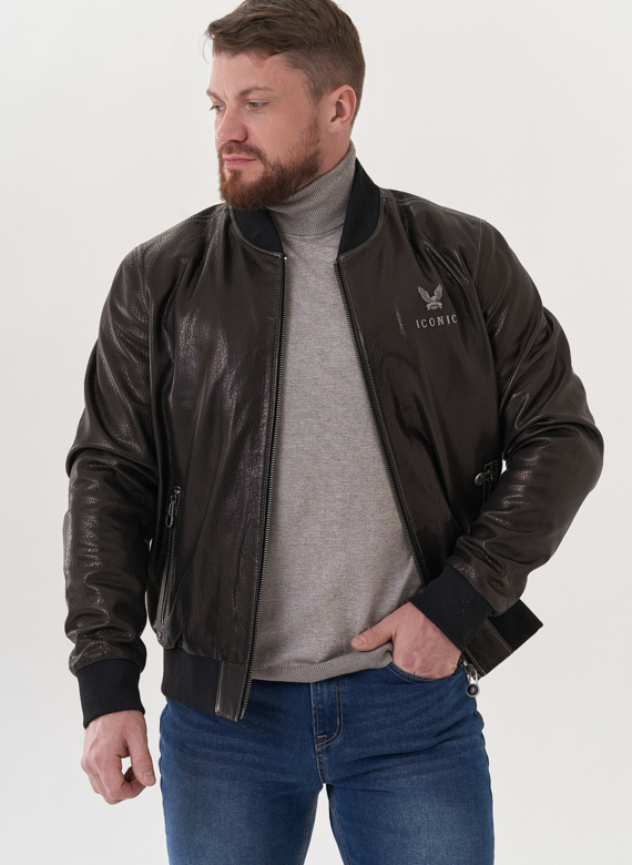 Мужская куртка "бомбер" из натуральной кожи